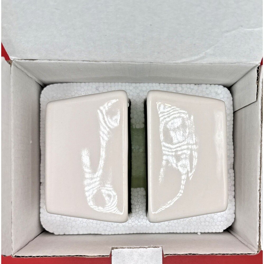 Rae Dunn Ceramic Serving Bowl Set Square Green Glossy Two Piece 3 Inch